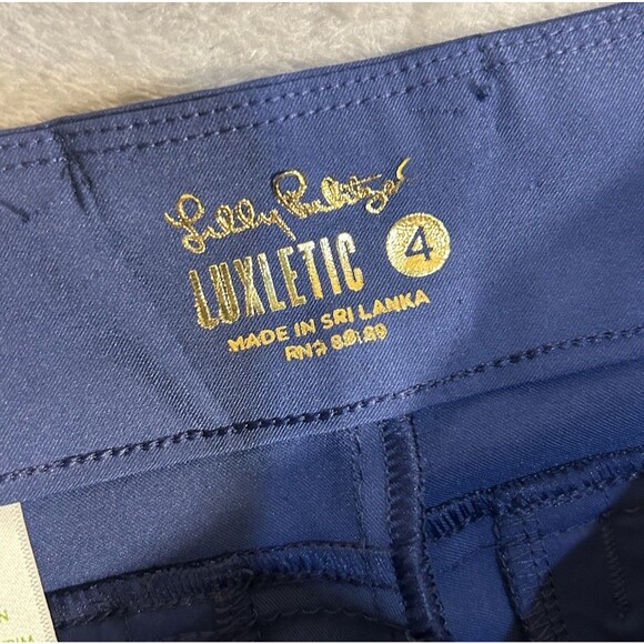 Lilly Pulitzer Luxletic Straight-Leg Pants Size 4 Blue - Picture 3 of 4